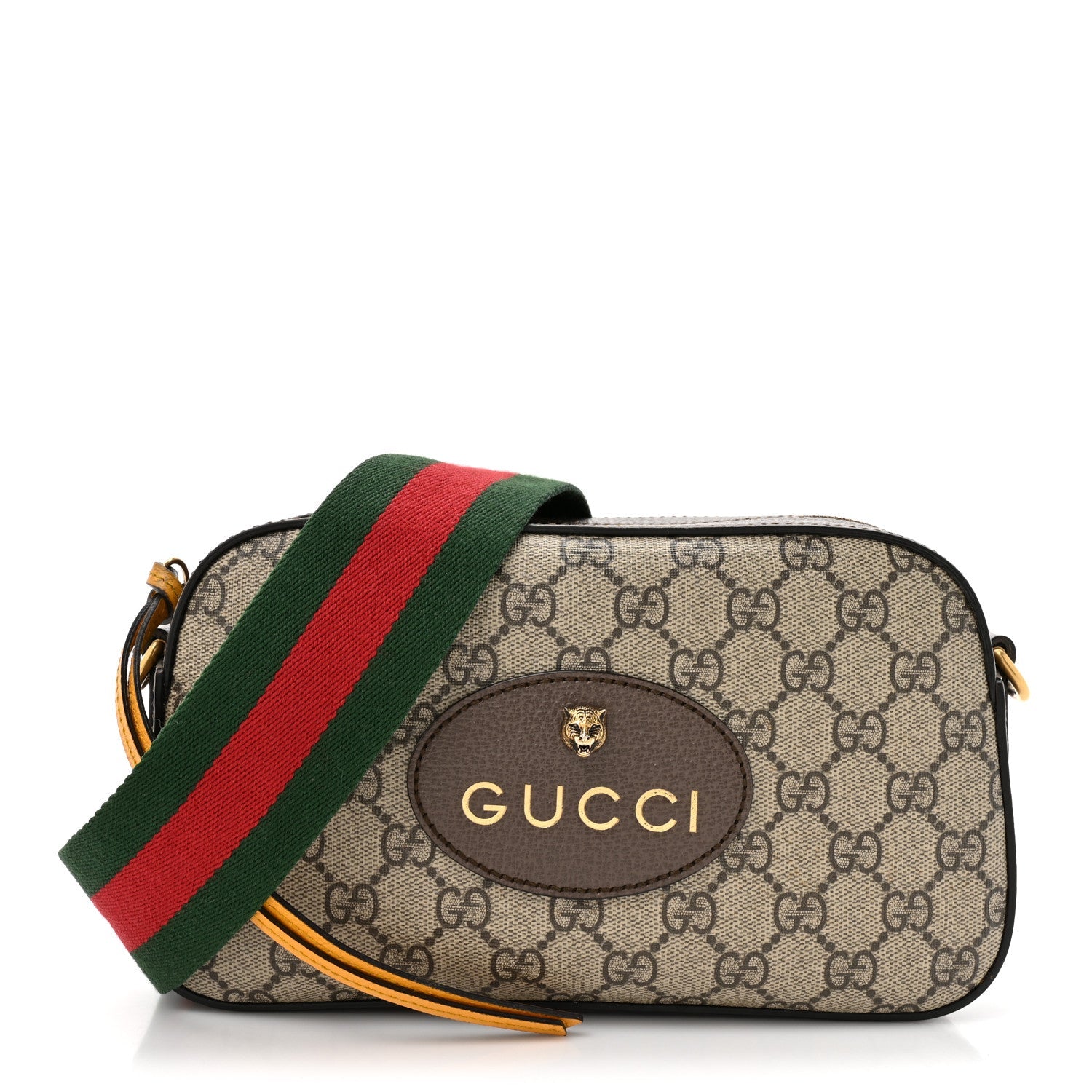 Gucci GG Supreme Monogram Web Neo Vintage Shoulder Bag Beige New Acero Crop
