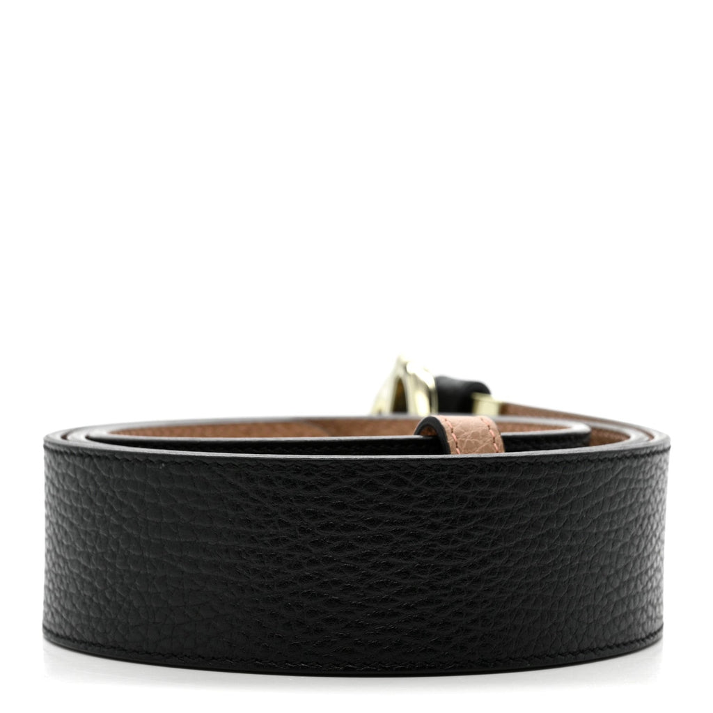Gucci Calfskin 1973 Reversible Belt 95 38 Black Pink