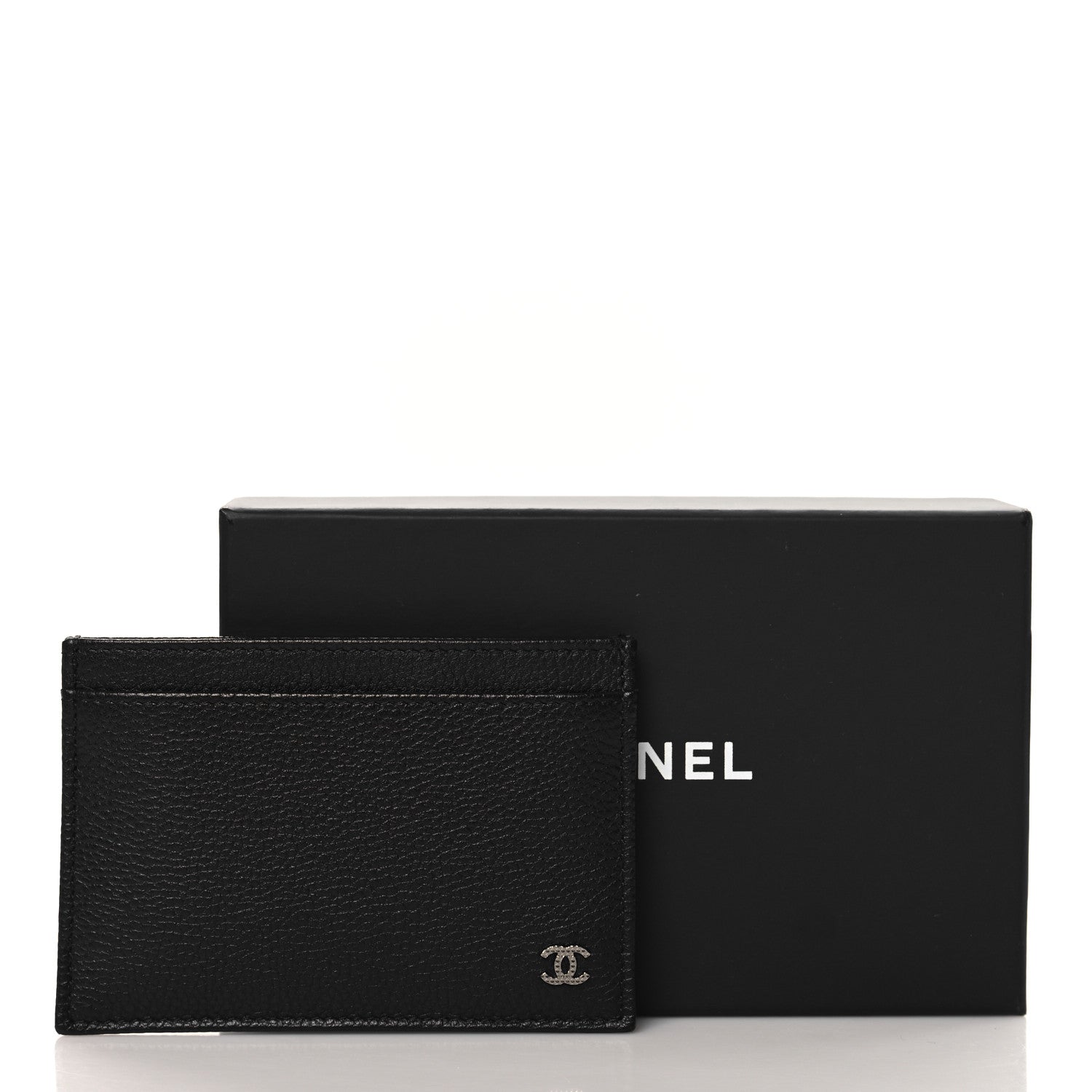 Grained Calfskin CC Card Holder Black