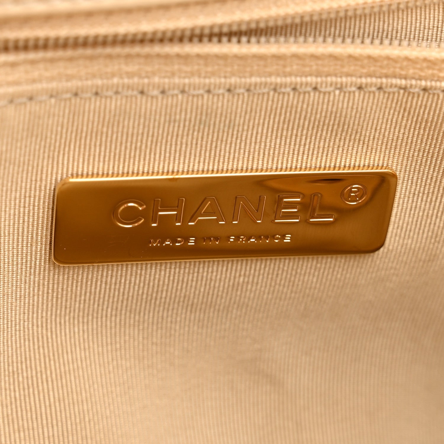 Chanel Lambskin Quilted Medium Chanel 19 Flap Beige