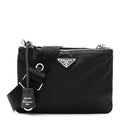 Prada Re-Nylon Saffiano Re-Edition 2000 Double Zip Crossbody Bag Black