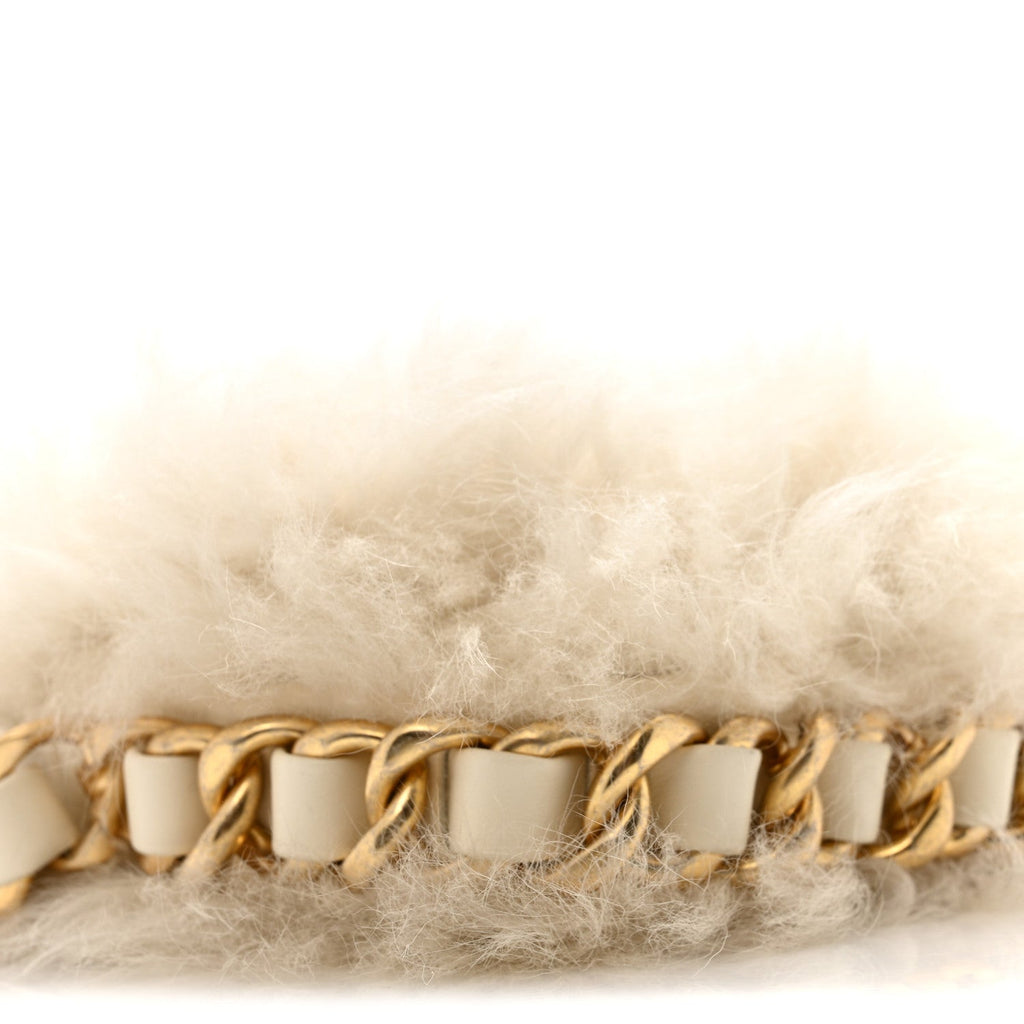 Chanel Fantasy Fur CC Mini Flap Bag White