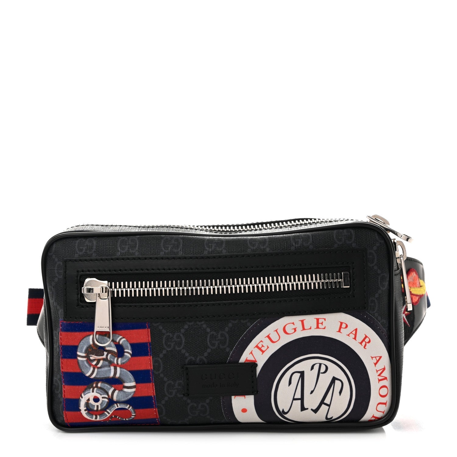 Gucci GG Supreme Monogram Night Courrier Belt Bag Black Multicolor
