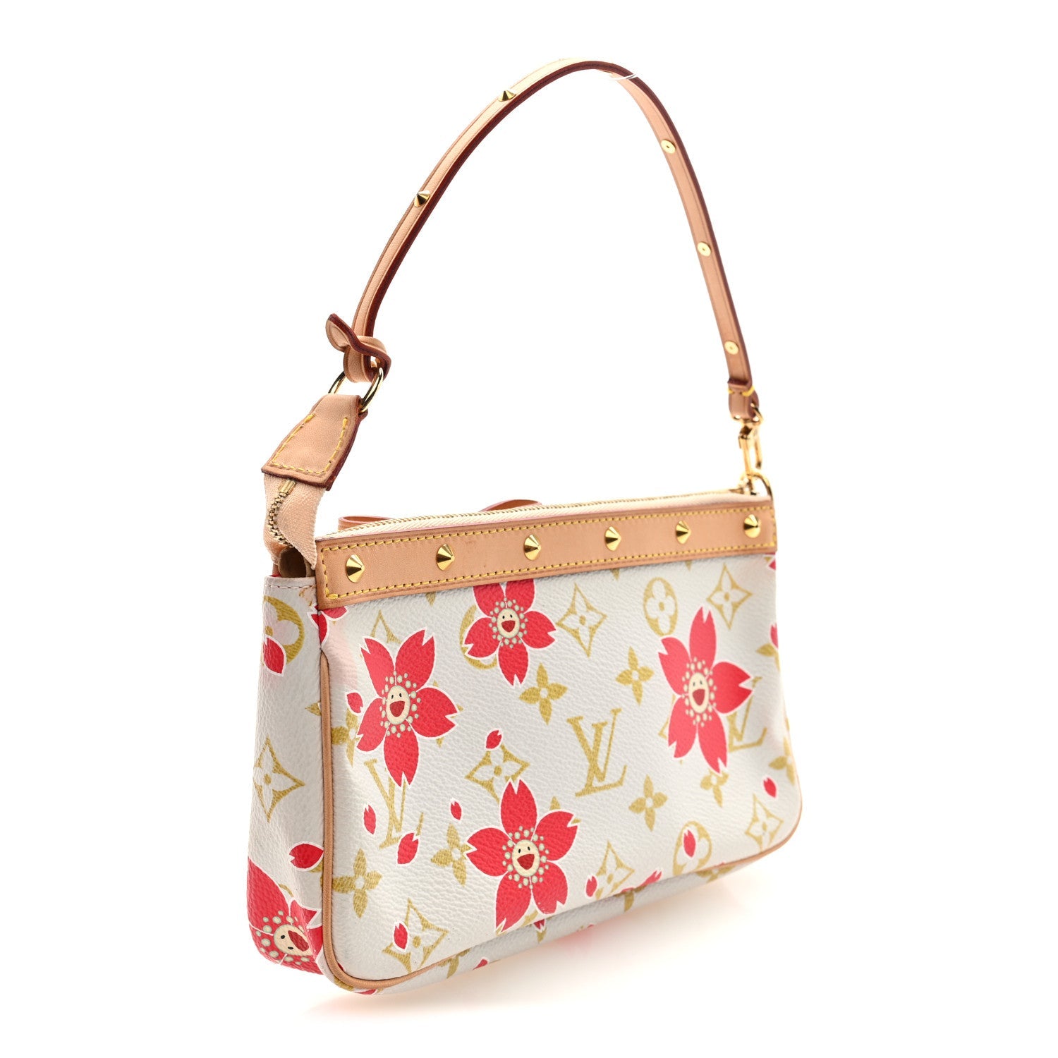 Louis Vuitton Monogram Cherry Blossom Pochette Accessories Red