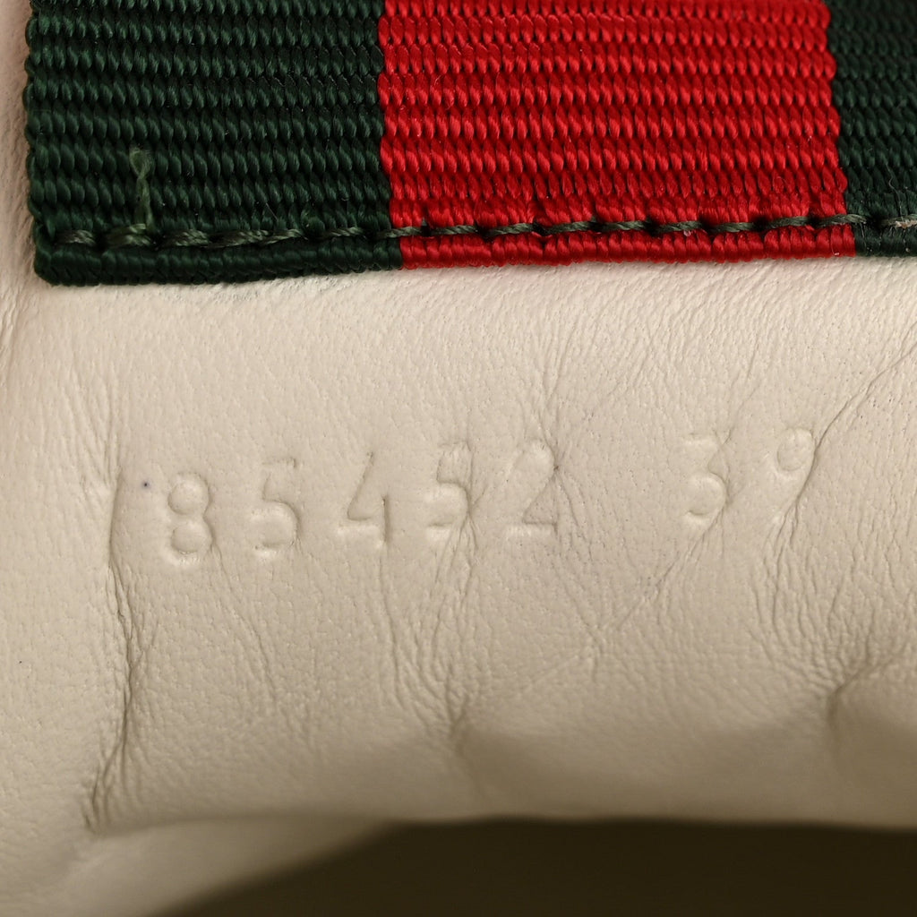Gucci Calfskin GG Monogram Re-Web Womens Sneakers 39 White Beige Ebony