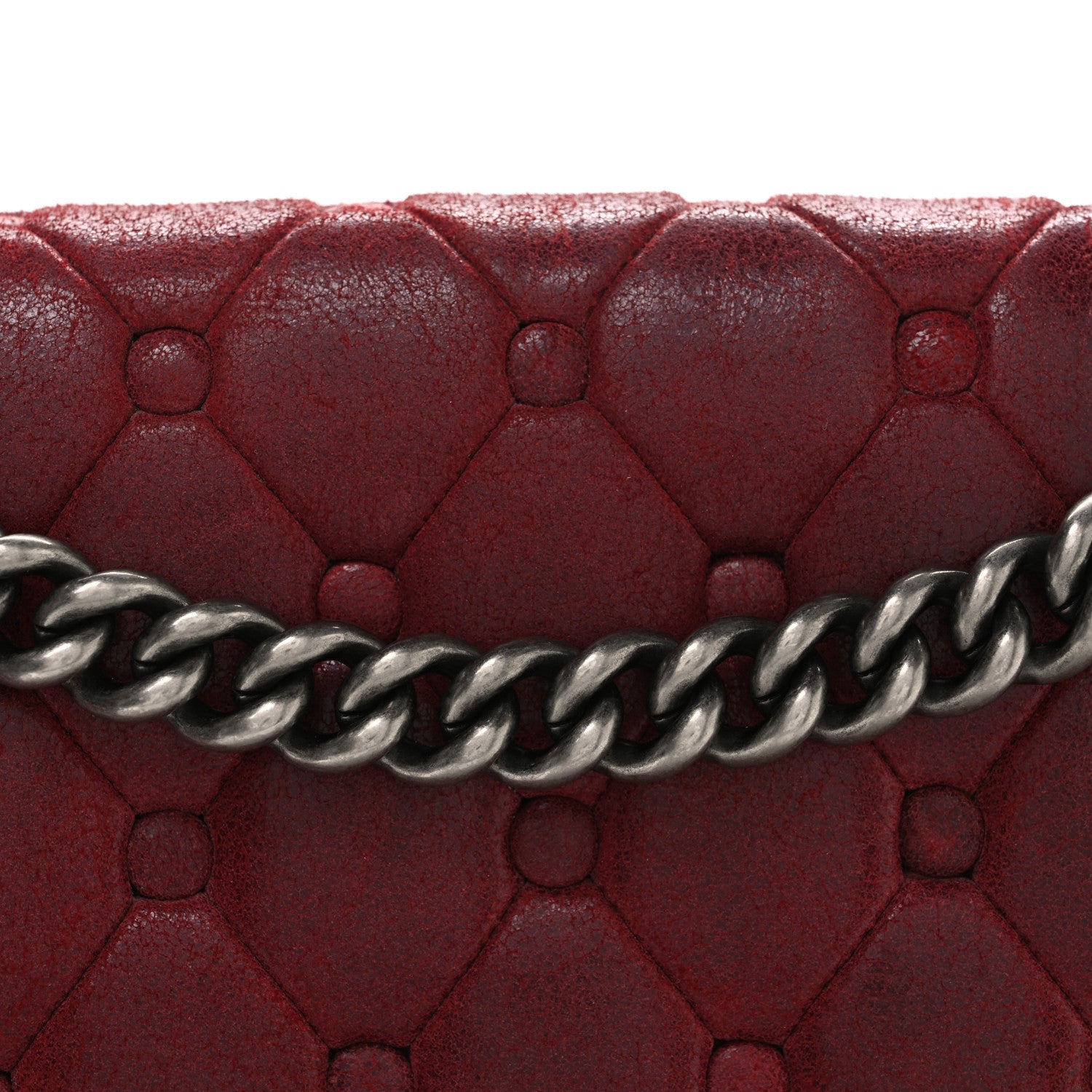 Chanel Nubuck Chesterfield Quilted Large Celtic Boy Flap Red