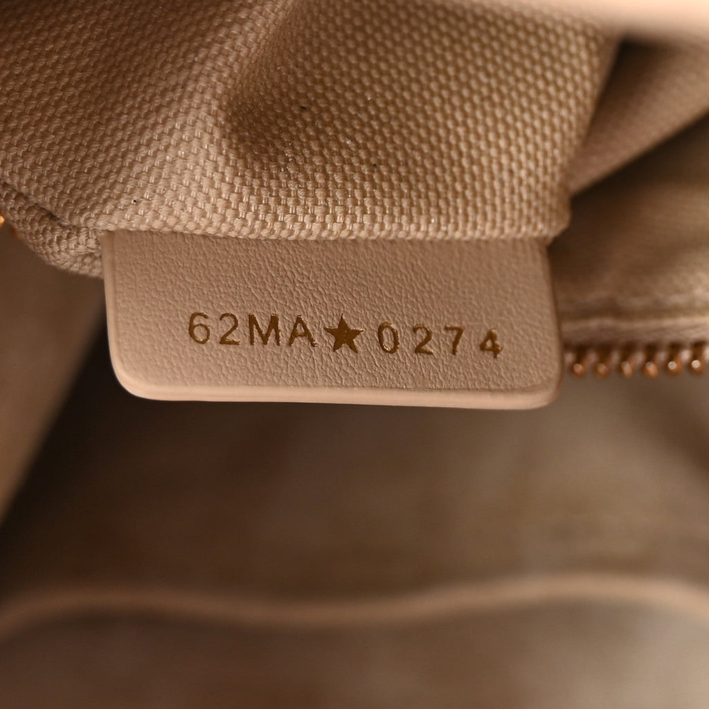 Christian Dior Calfskin Macro Cannage Small Book Tote Taupe