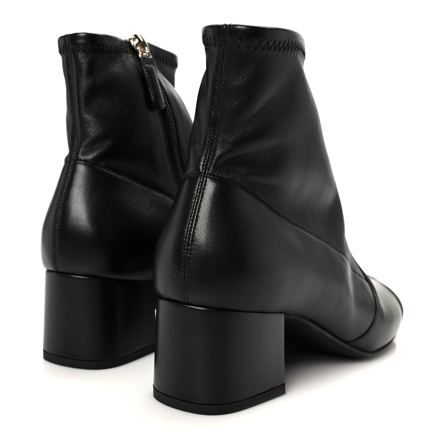 Chanel Stretch Lambskin Cap Toe CC Uniform Short Boots 38 Black