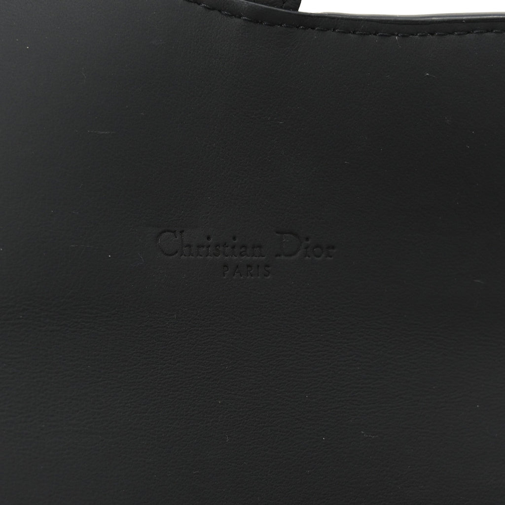 Christian Dior Ultra Matte Calfskin Saddle Chain Wallet Pouch Black