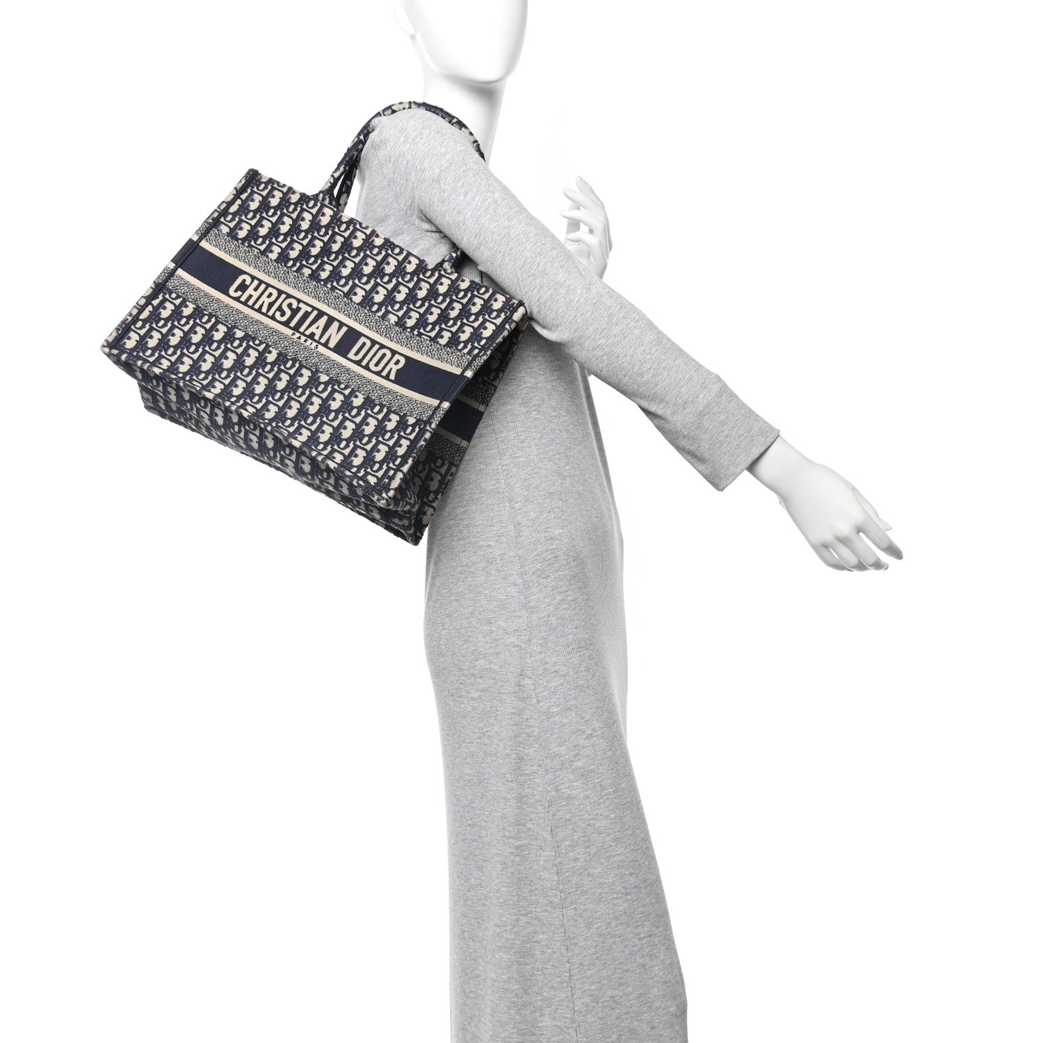 Christian Dior Oblique Medium Book Tote Blue Multicolor