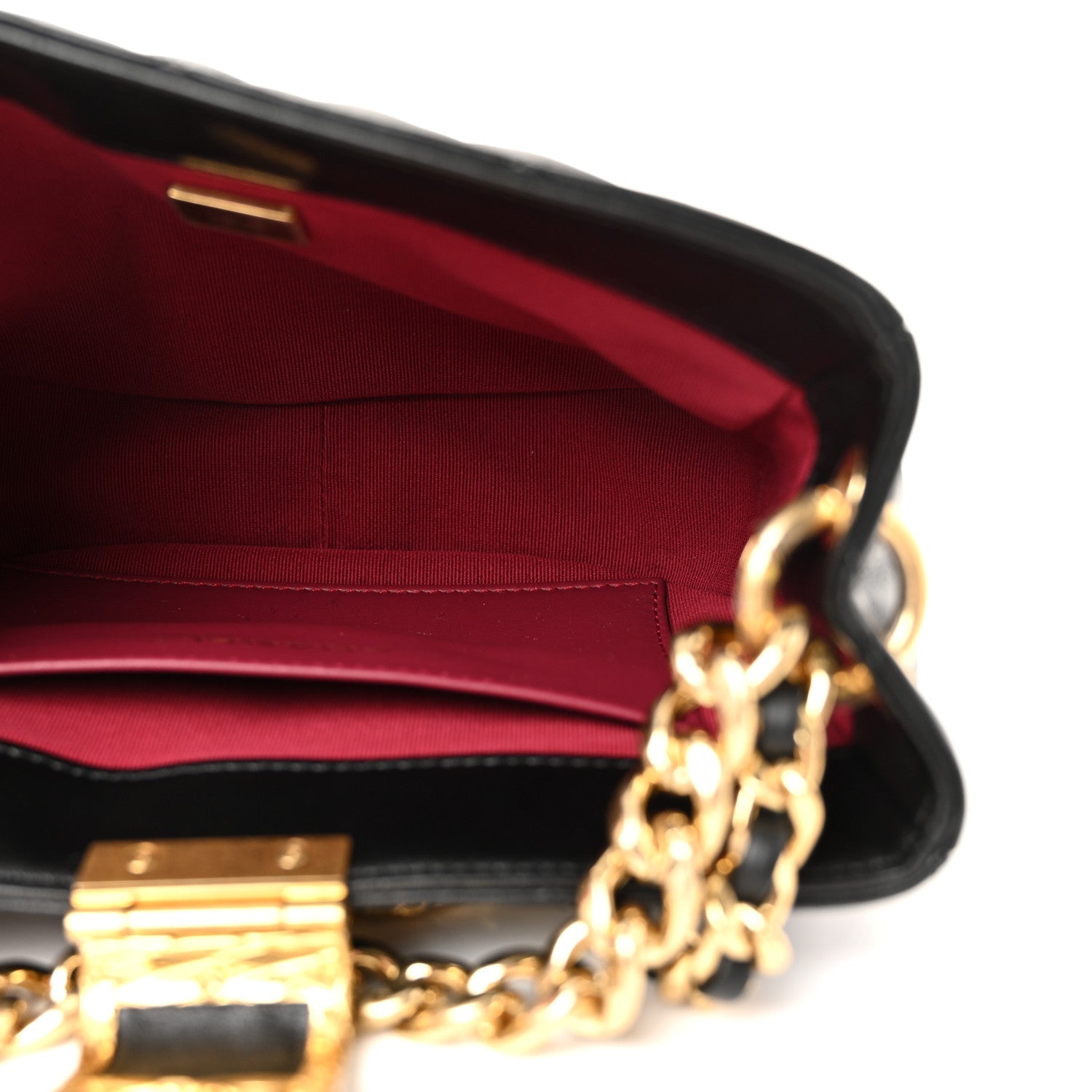 Chanel Lambskin Quilted Small Chain Hobo Black