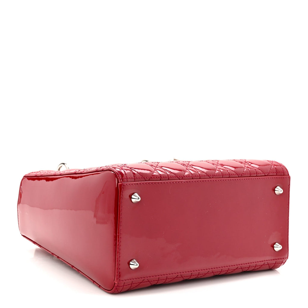 Christian Dior Patent Cannage Medium Lady Dior Red