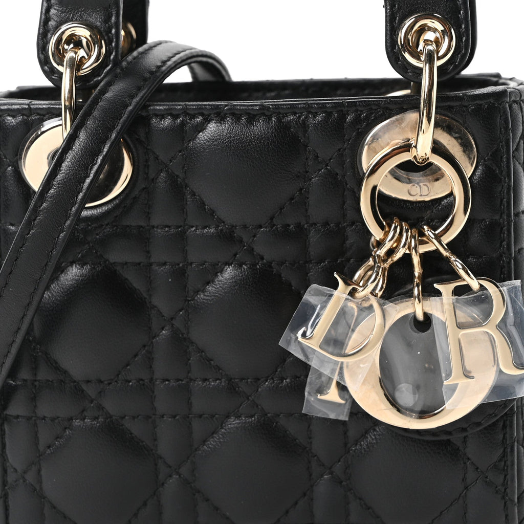 Christian Dior Lambskin Cannage Micro Lady Dior Black
