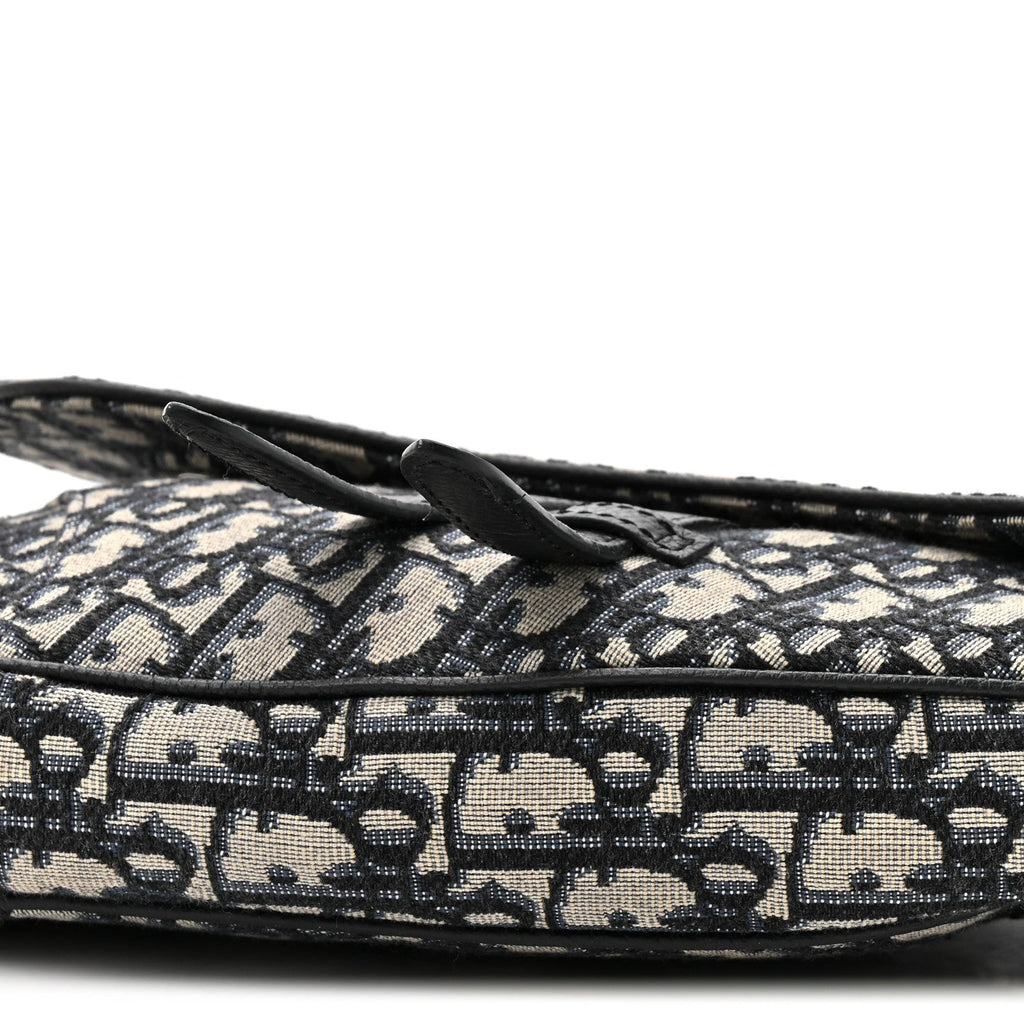 Christian Dior Oblique Mens Saddle Bag Blue