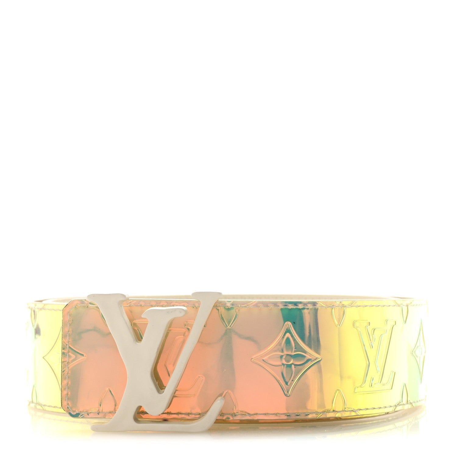 Louis Vuitton PVC Monogram 40mm LV Initiales Reversible Belt 85 34 Iridescent Prism