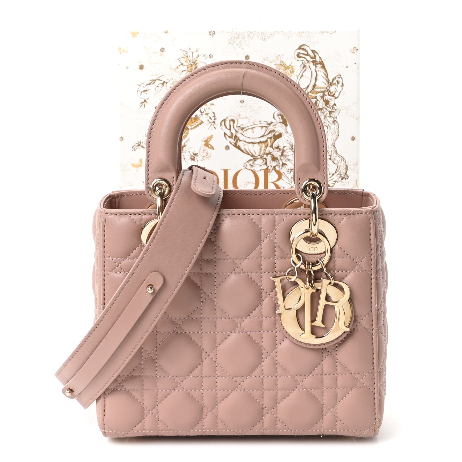 Christian Dior Lambskin Cannage Small My ABCDior Lady Dior Fard