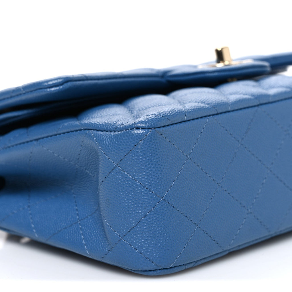 Chanel Caviar Quilted Medium Double Flap Blue