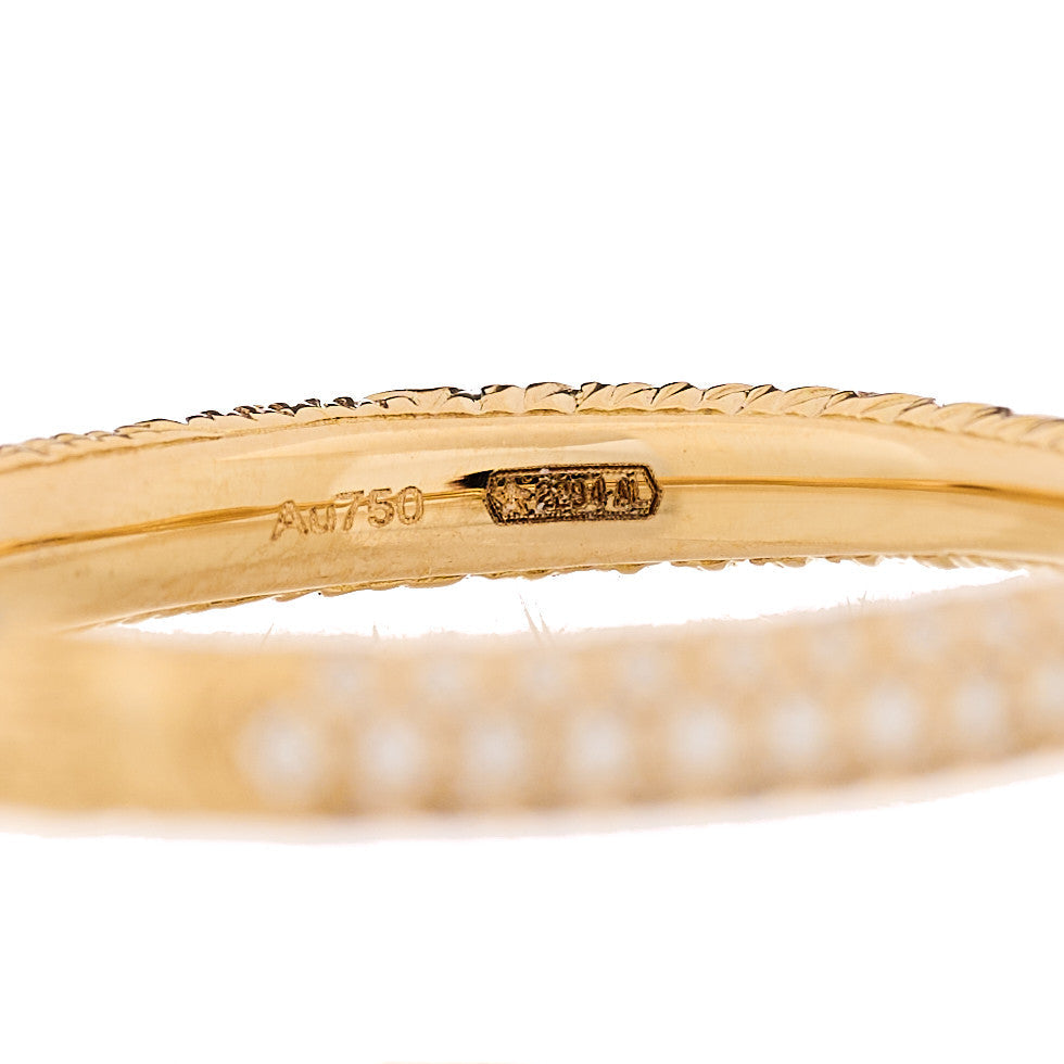 Gucci 18K Yellow Gold Diamond Ouroboros Snake Ring 48 4.5