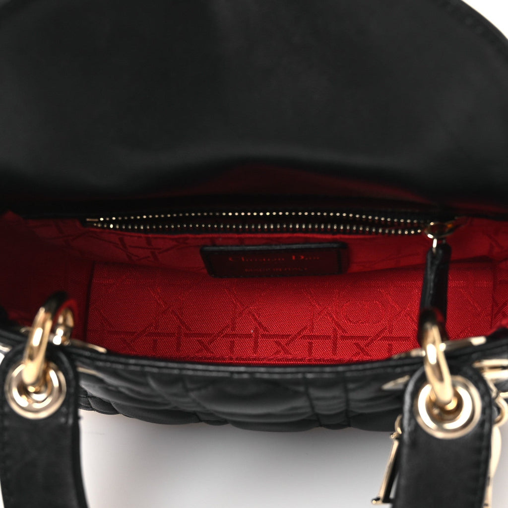 Christian Dior Lambskin Cannage Mini Lady Dior Black