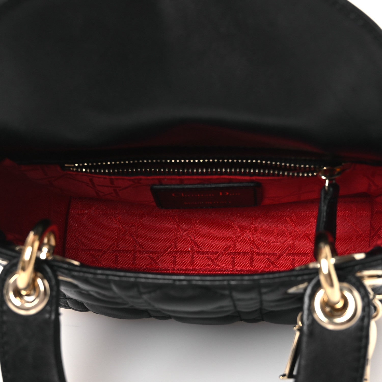 Christian Dior Lambskin Cannage Mini Lady Dior Black