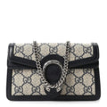 Gucci GG Supreme Monogram Textured Dollar Calfskin Super Mini Dionysus Shoulder Bag Beige Blue