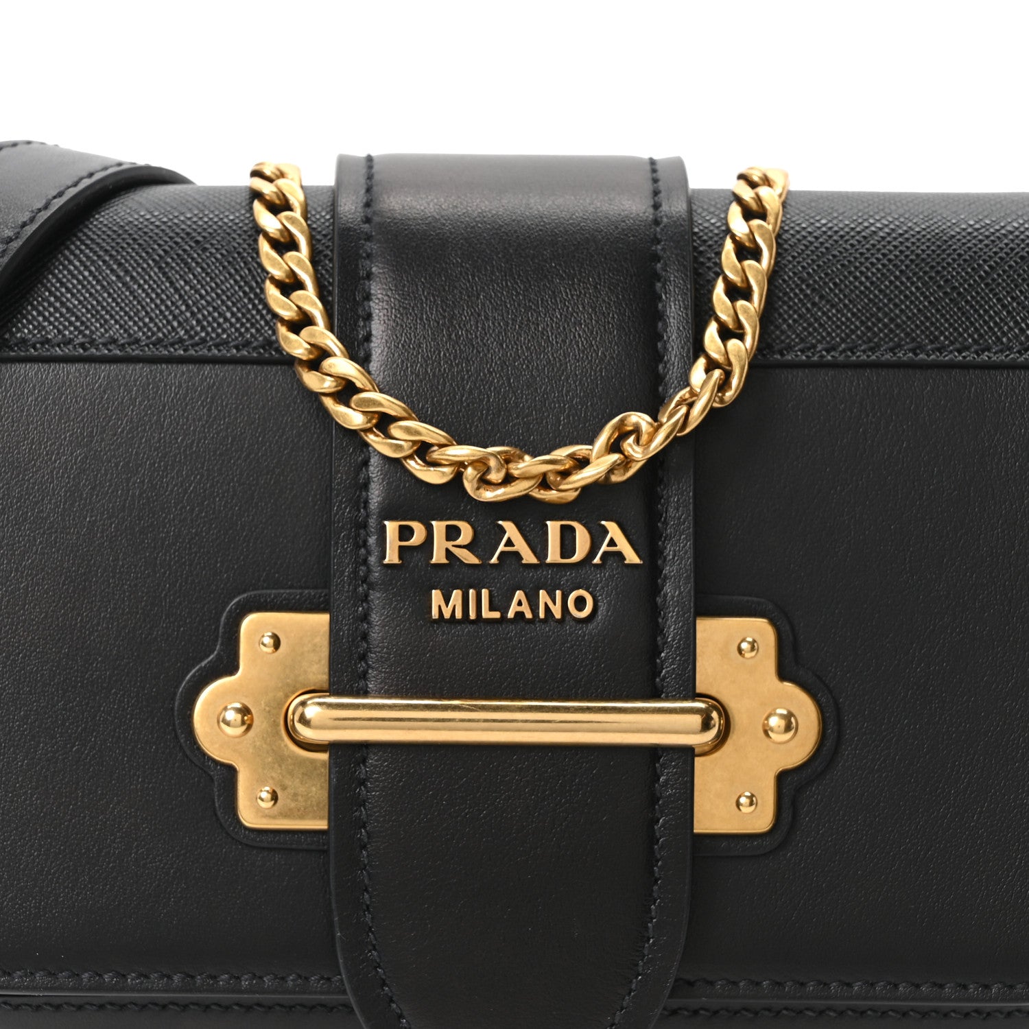 Prada Saffiano City Calf Cahier Belt Bag Black