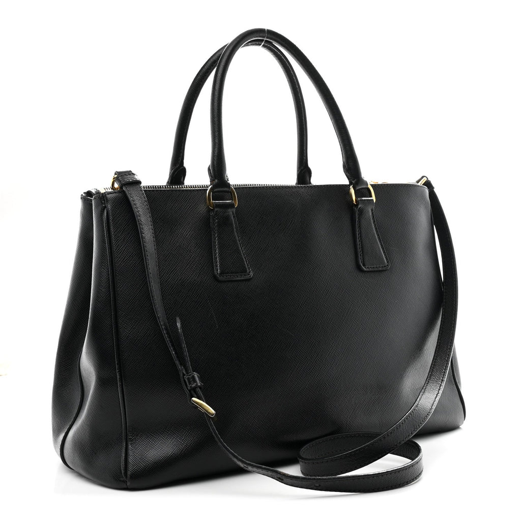 Prada Saffiano Medium Galleria Double Zip Tote Black