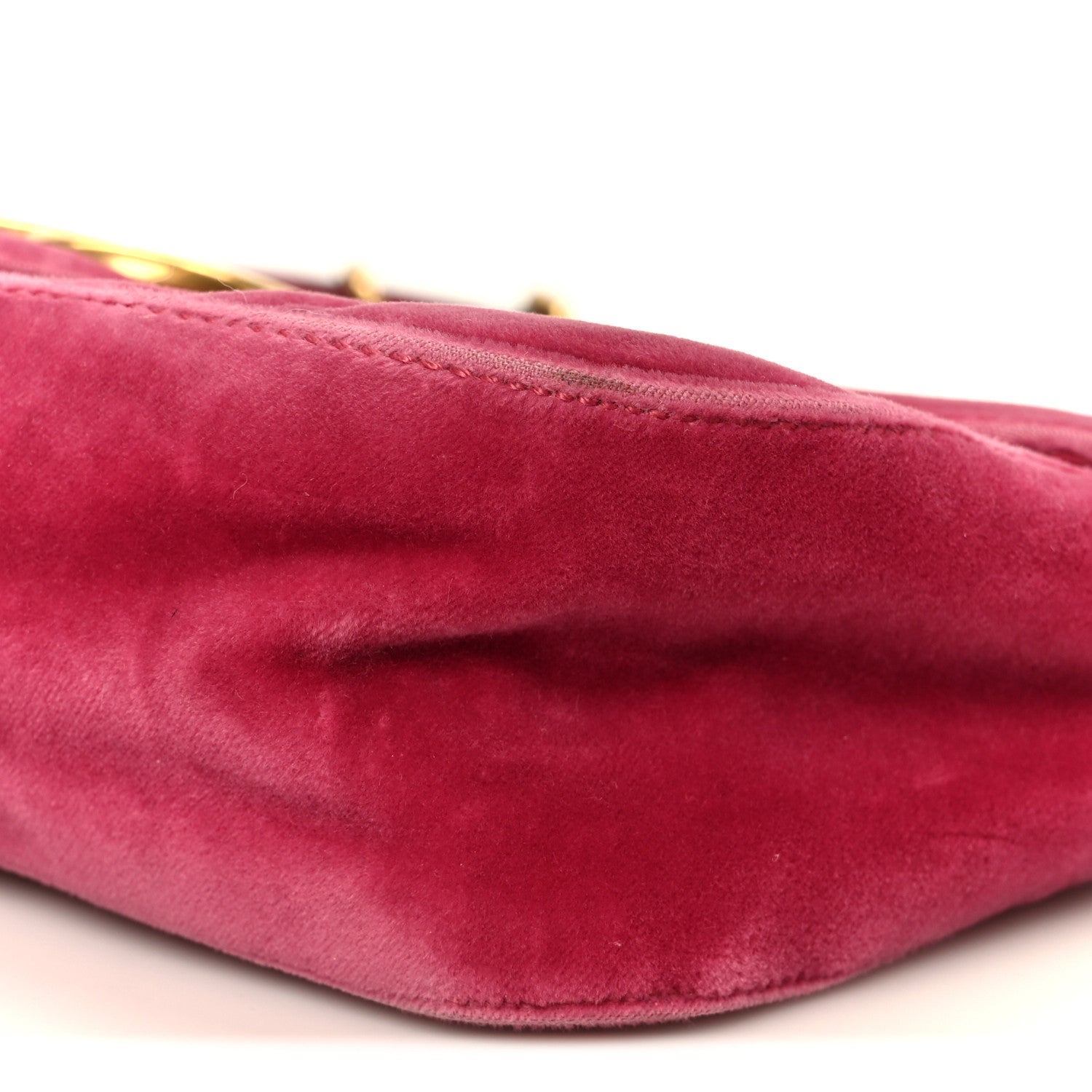 Gucci Velvet Matelasse Small GG Marmont Shoulder Bag Light Raspberry Rose