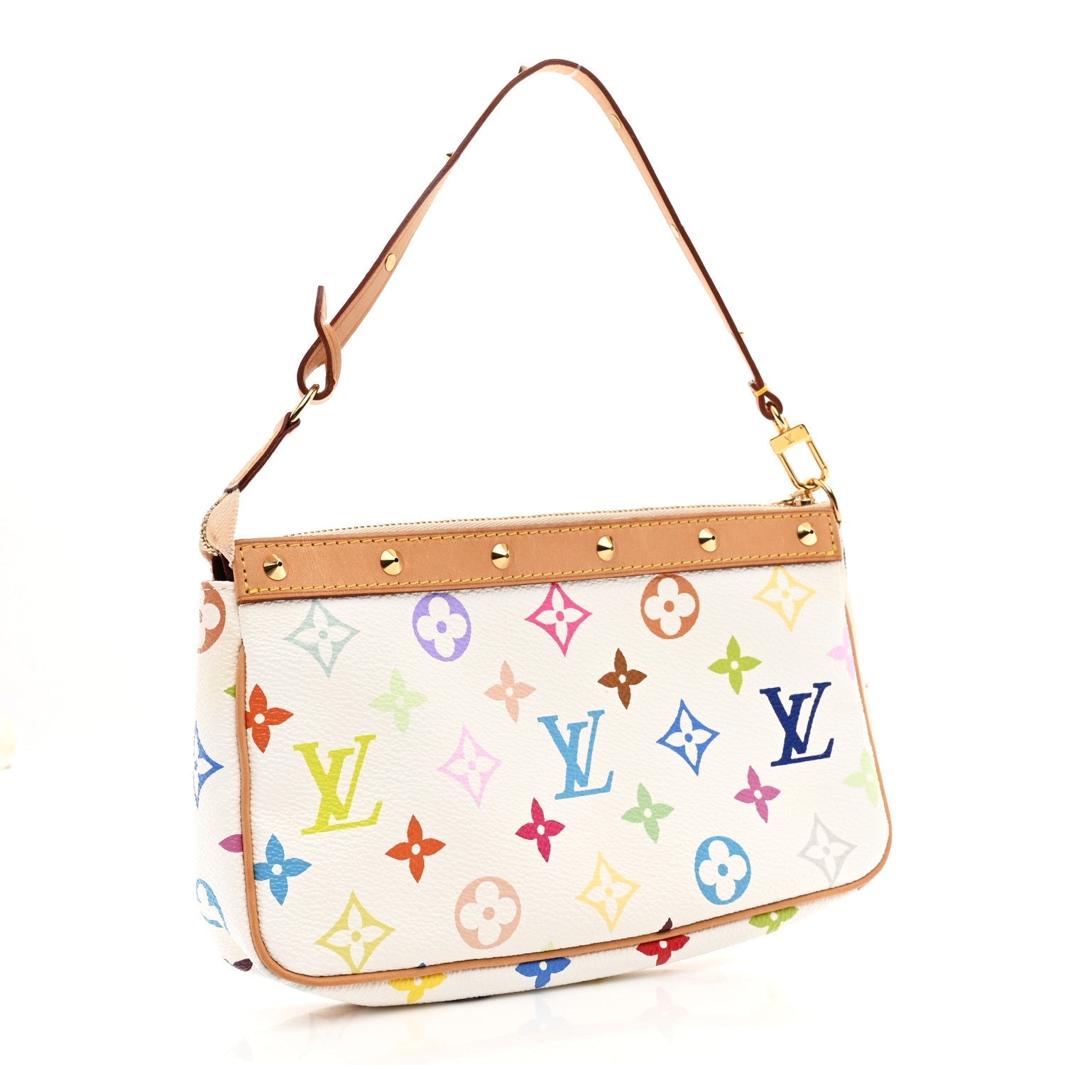 Louis Vuitton Monogram Multicolor Pochette Accessories White