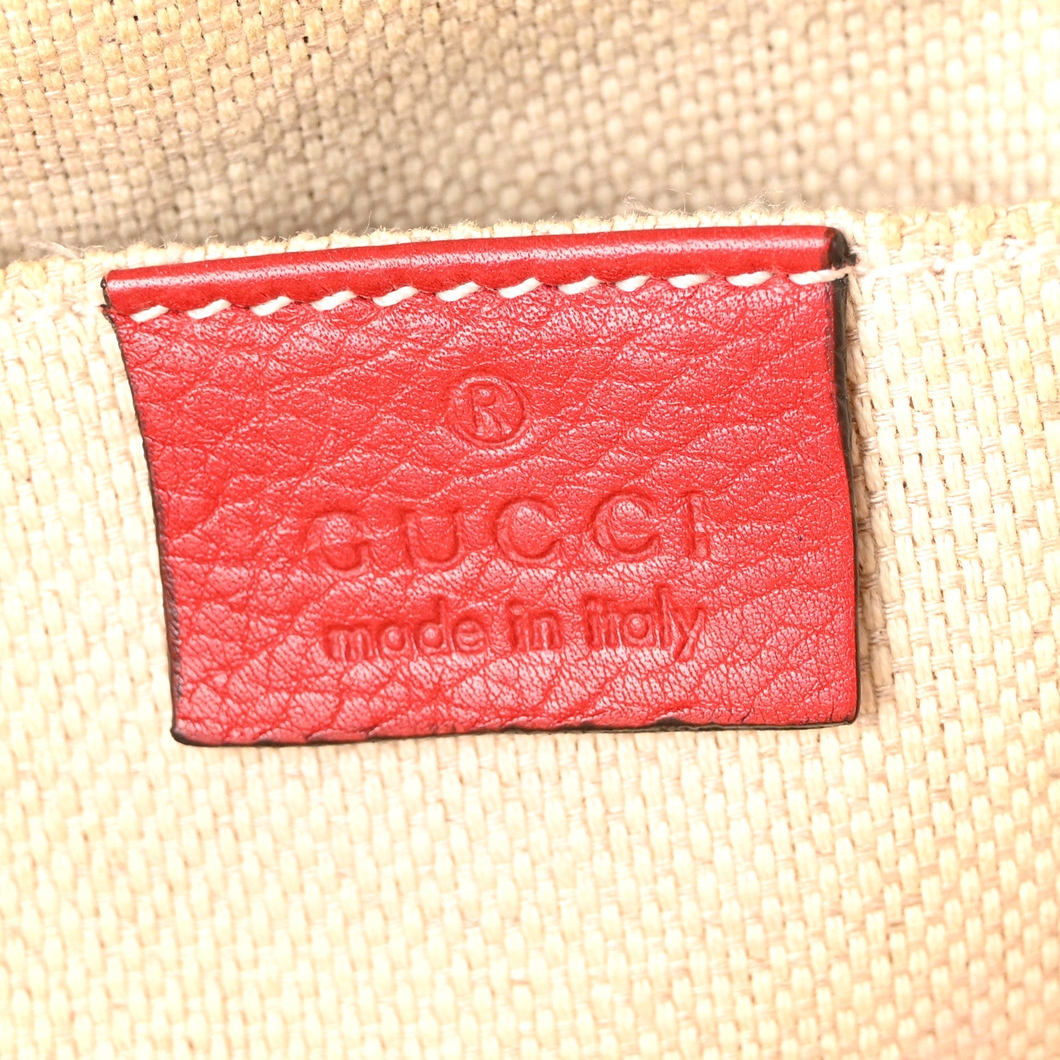 Gucci Pebbled Calfskin Small Soho Disco Bag Tabasco Red
