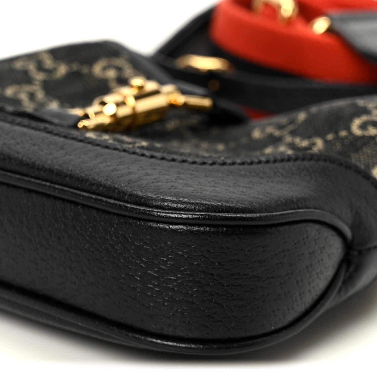 Gucci Jacquard Denim GG Monogram Small Jackie 1961 Hobo Black Ivory