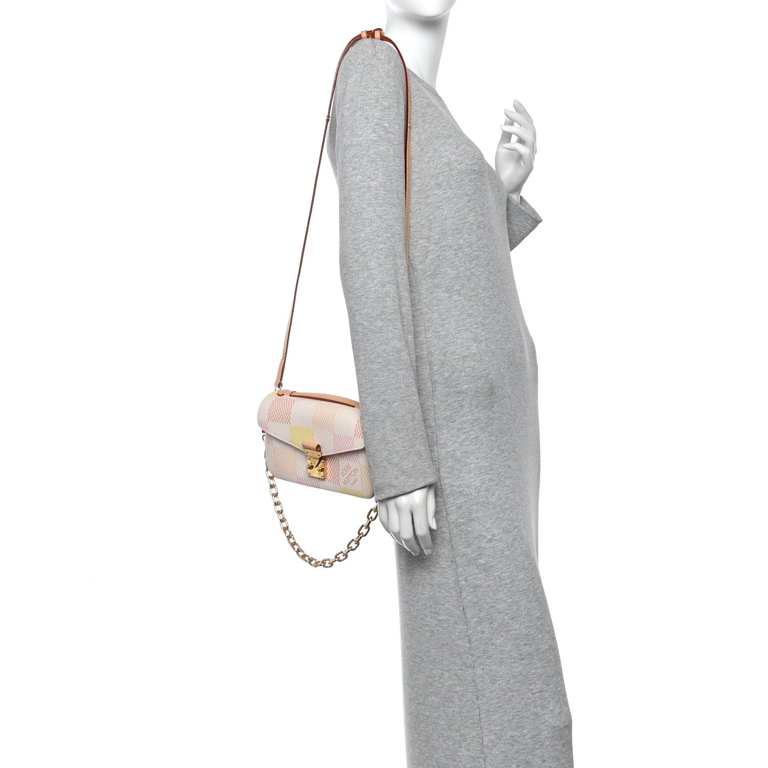 Louis Vuitton Damier Giant Pochette Metis East West Peach