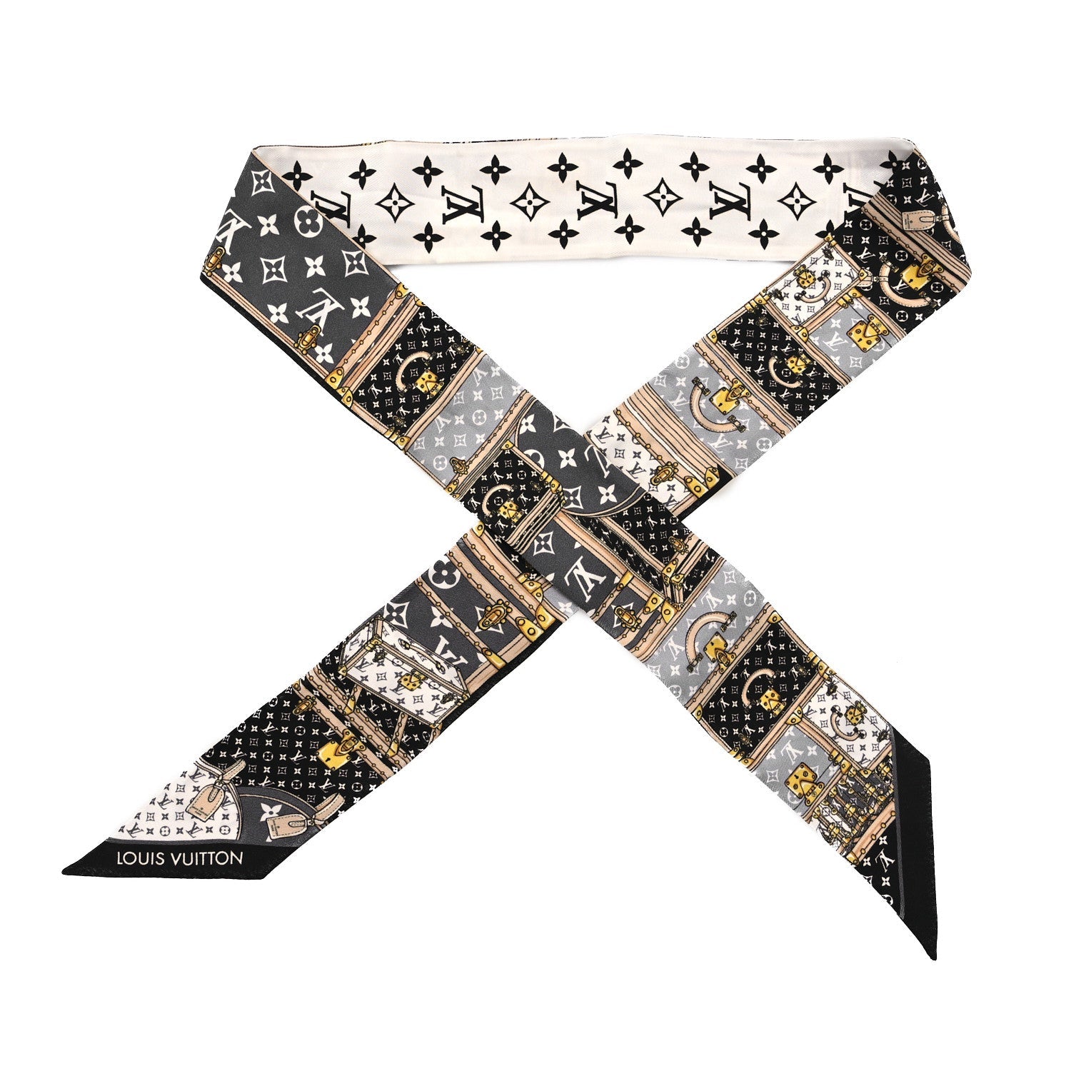Louis Vuitton Silk Monogram Let's Go BB Bandeau Black