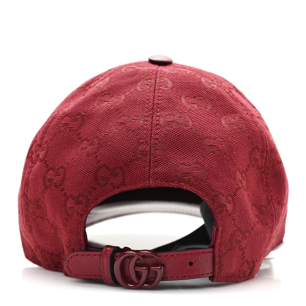 Gucci Calfskin New Canvas GG Monogram Baseball Hat L Bordeaux