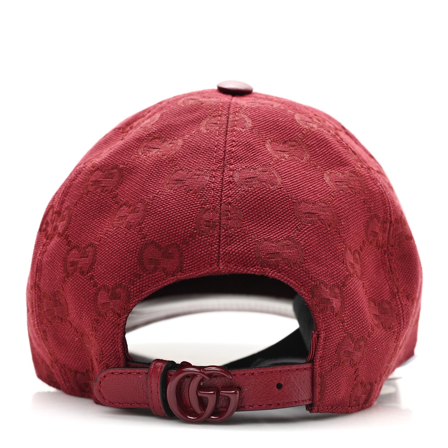 Gucci Calfskin New Canvas GG Monogram Baseball Hat L Bordeaux