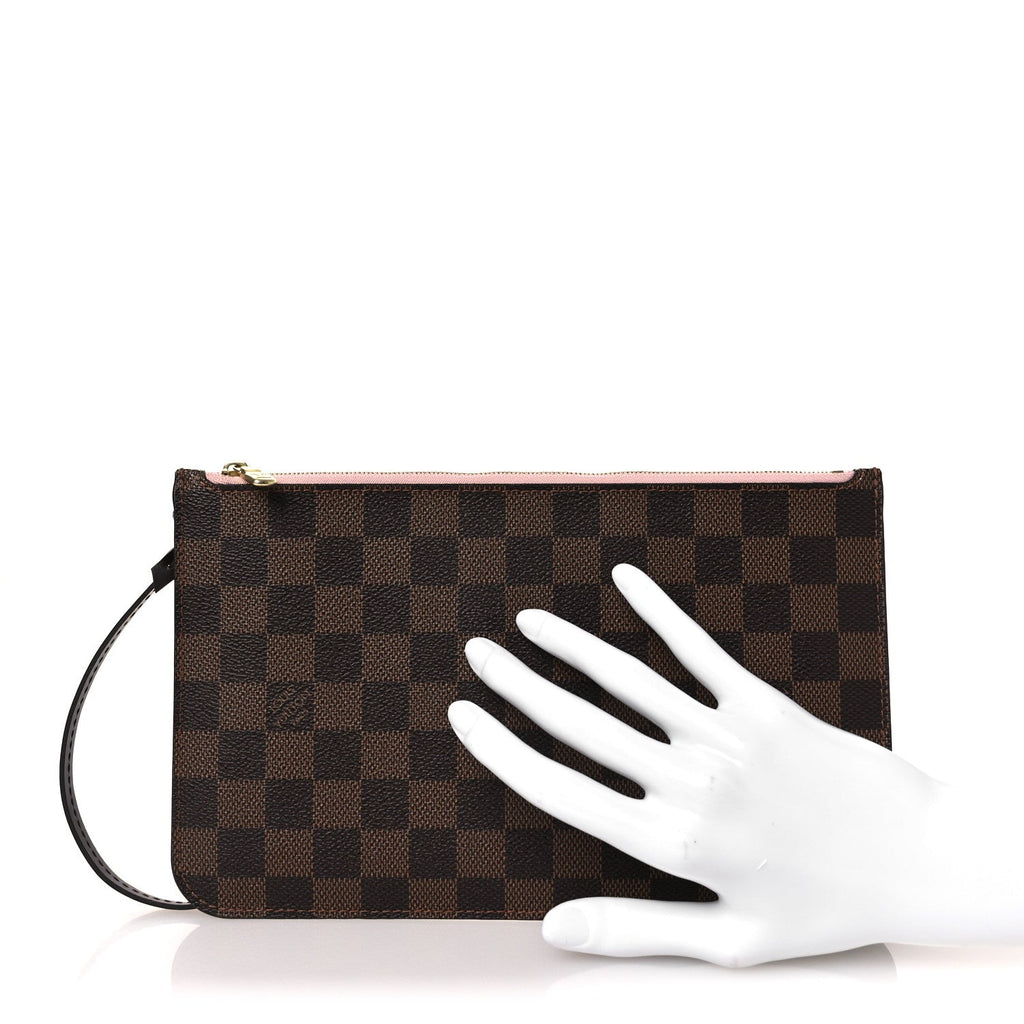 Louis Vuitton Damier Ebene Neverfull MM GM Pochette Rose Ballerine