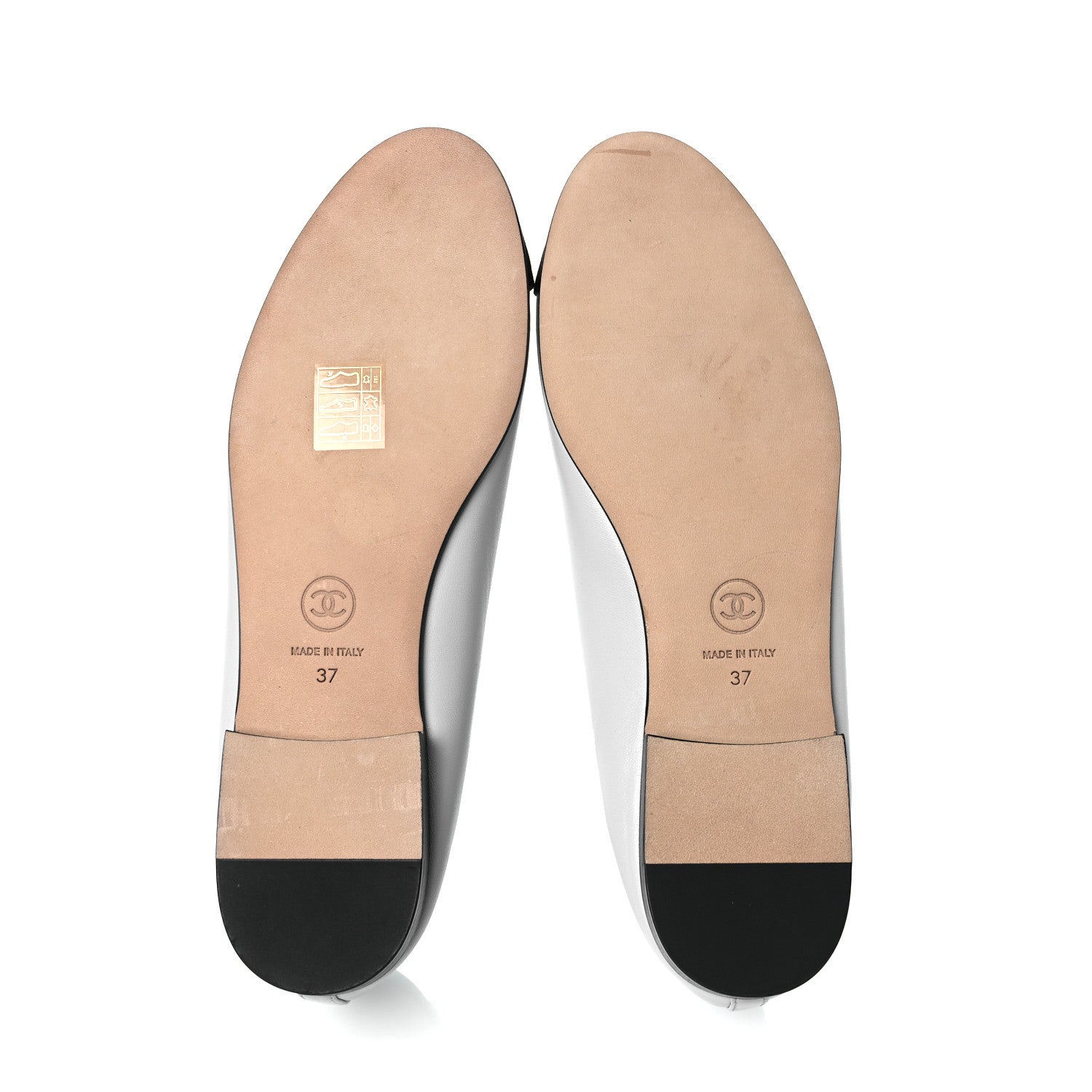 Lambskin Grosgrain Cap Toe CC Ballerina Flats 37 Light Blue Black