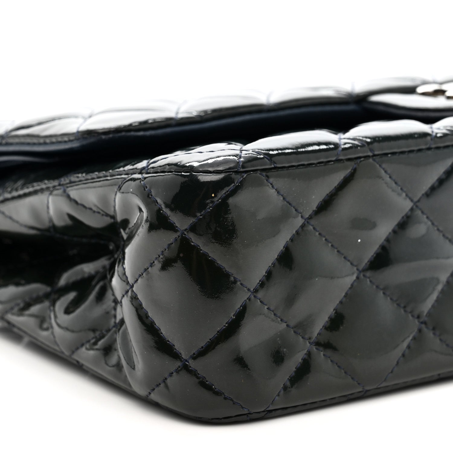 Chanel Patent Quilted Medium Double Flap Blue
