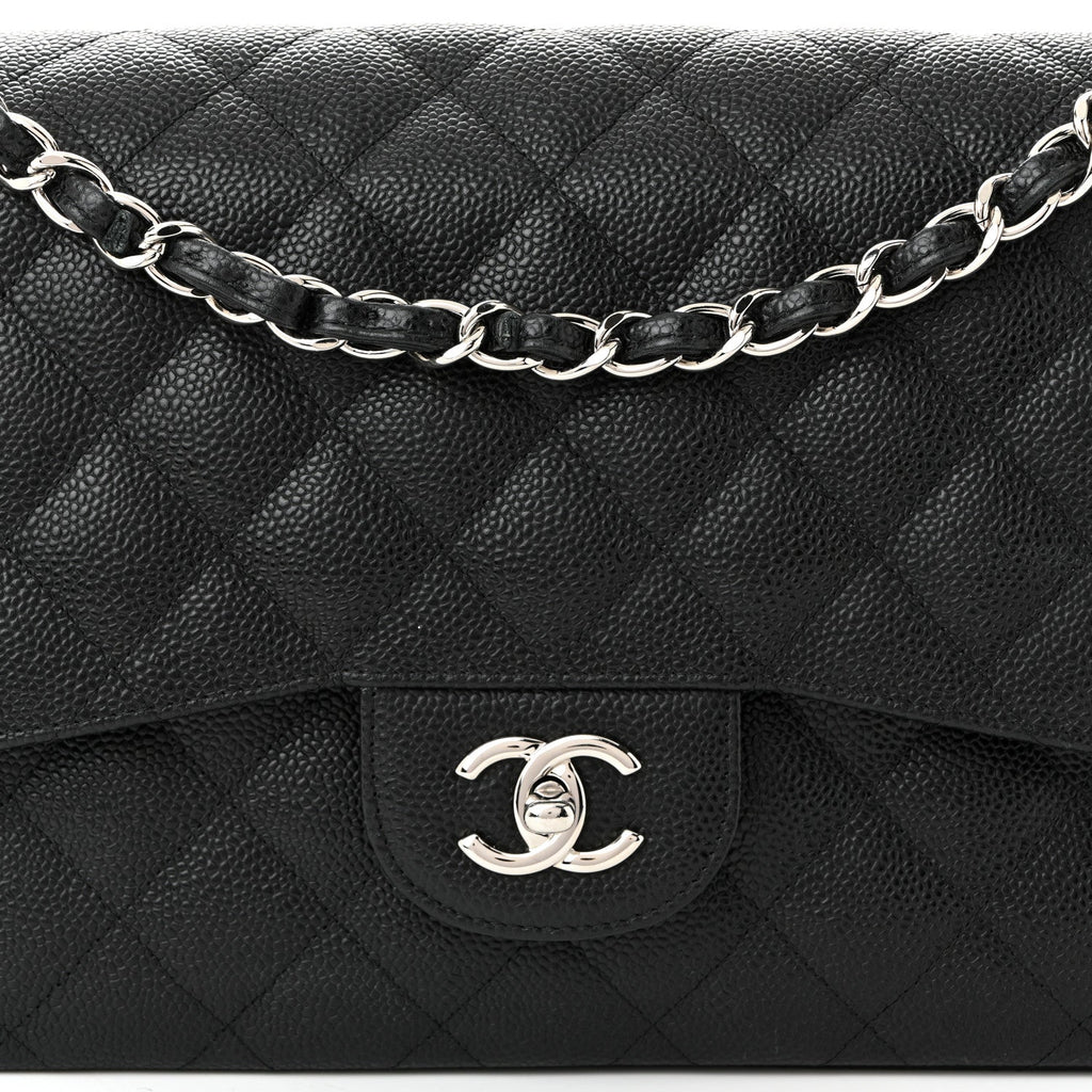 Chanel Caviar Quilted Jumbo Double Flap Black