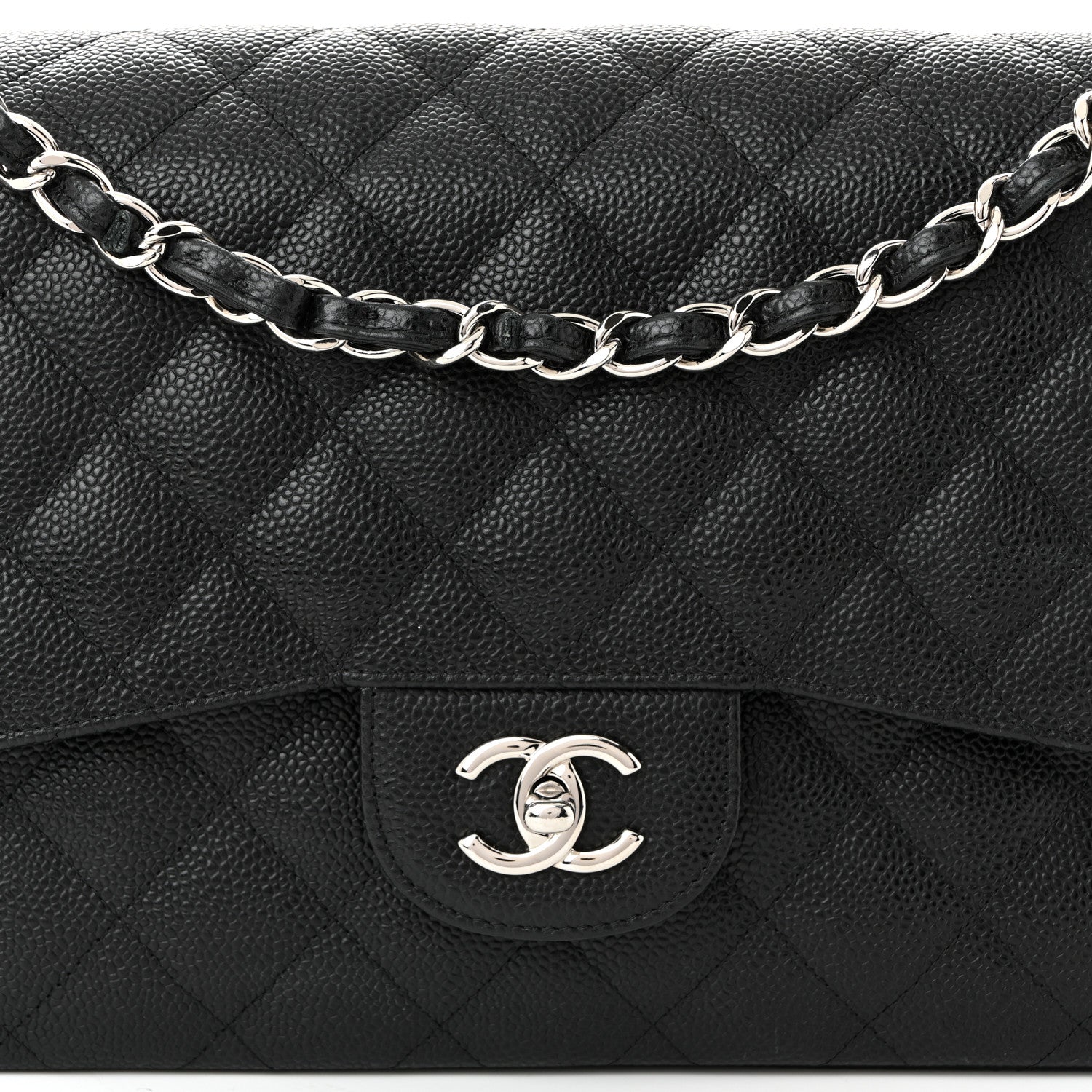 Chanel Caviar Quilted Jumbo Double Flap Black