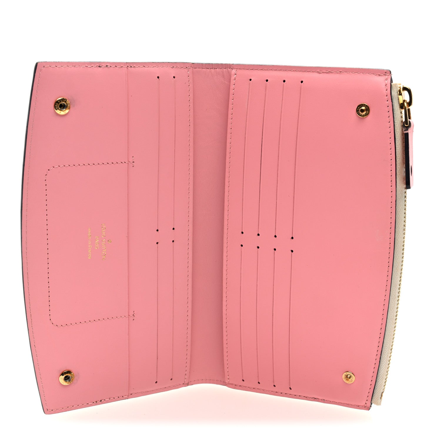 Louis Vuitton Calfskin City Steamer Wallet Kaki White