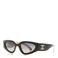 Acetate Cat Eye Sunglasses 6056 Black Beige