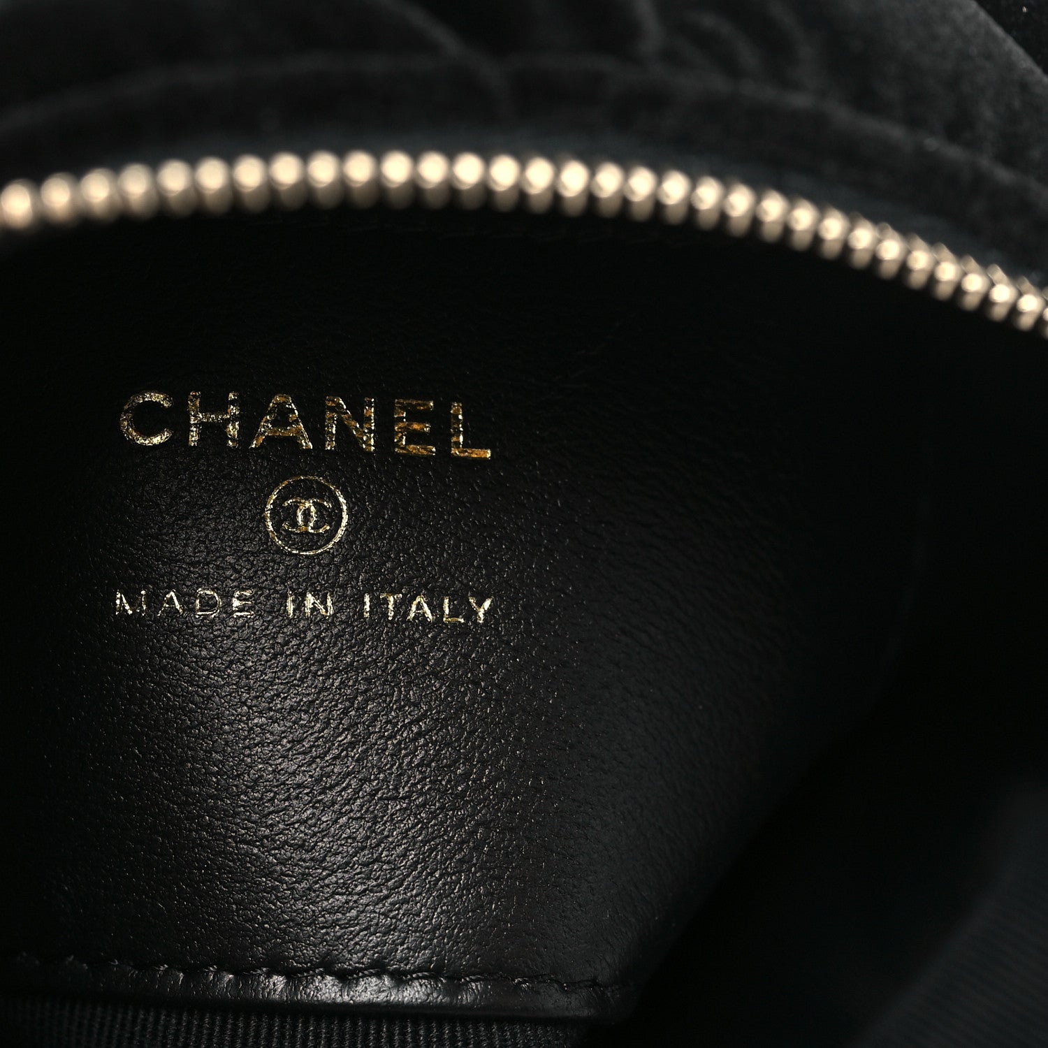 Chanel Velvet Diamanté Quilted Pocket Pouch Hobo Black