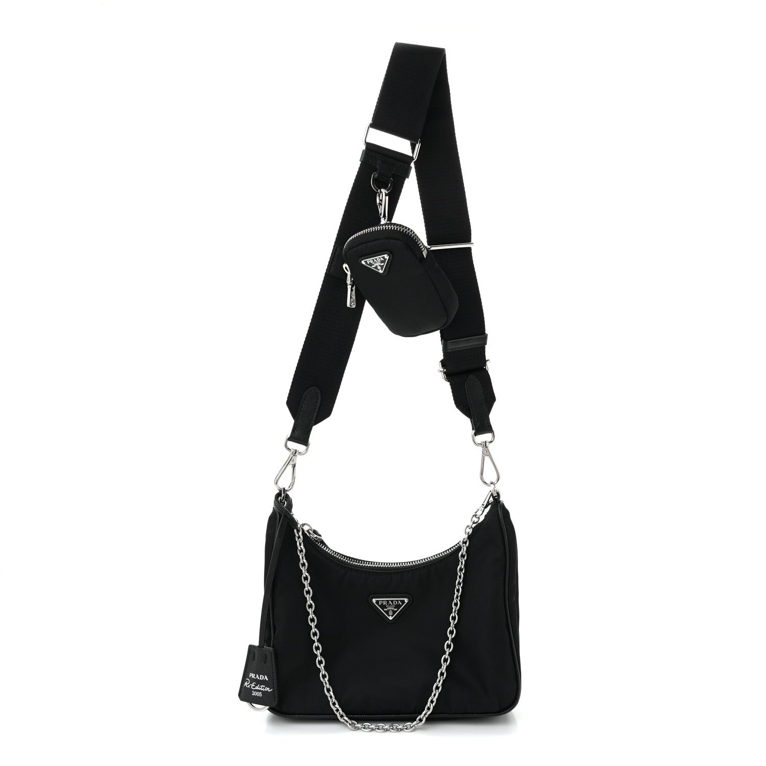 Prada Nylon Re-Edition 2005 Shoulder Bag Black