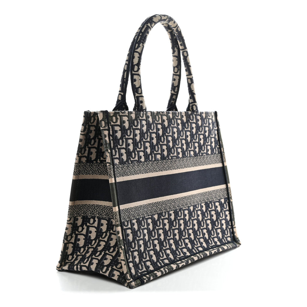Christian Dior Oblique Medium Book Tote Blue Multicolor