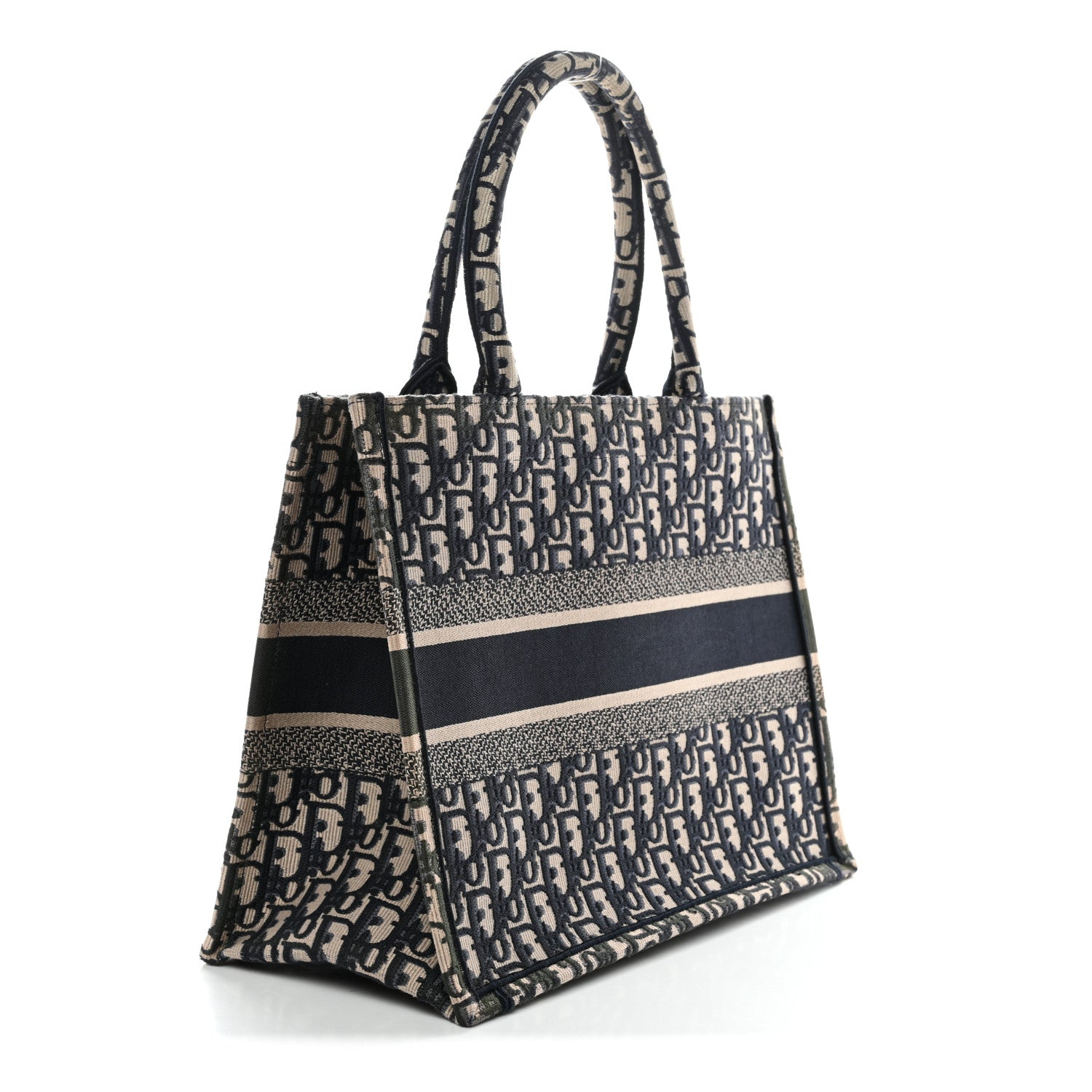 Christian Dior Oblique Medium Book Tote Blue Multicolor