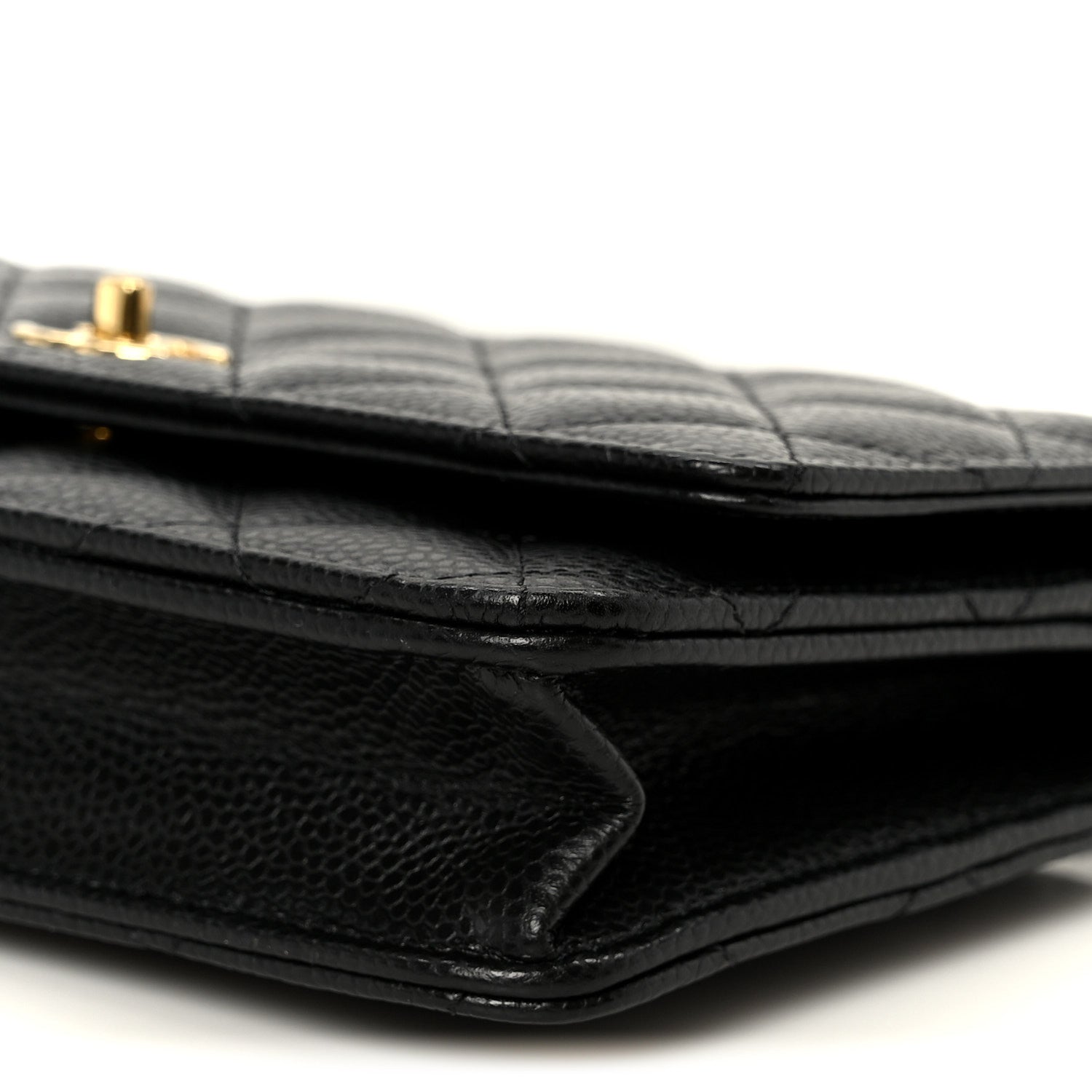 Chanel Caviar Quilted CC Turnlock Wallet On Chain WOC Black
