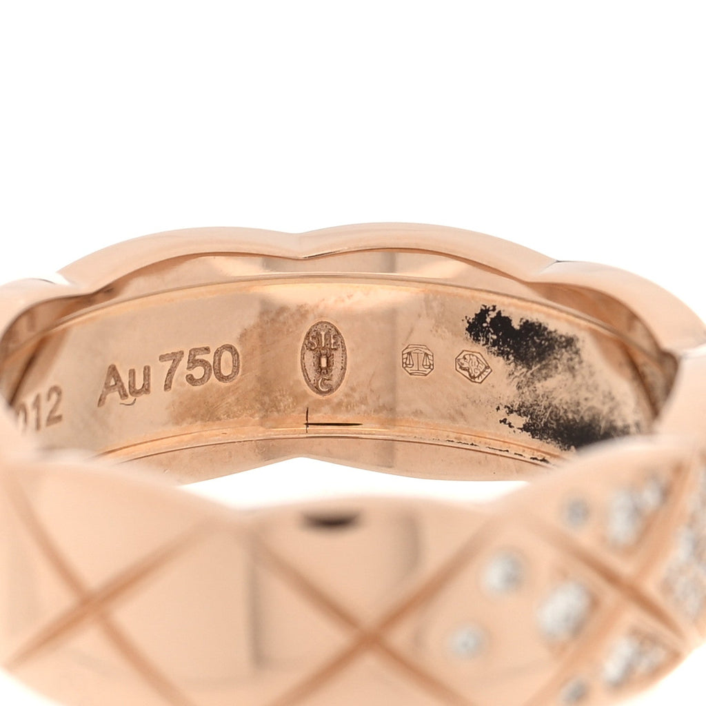 18K Beige Gold Diamond Small Coco Crush Ring 53 6.5