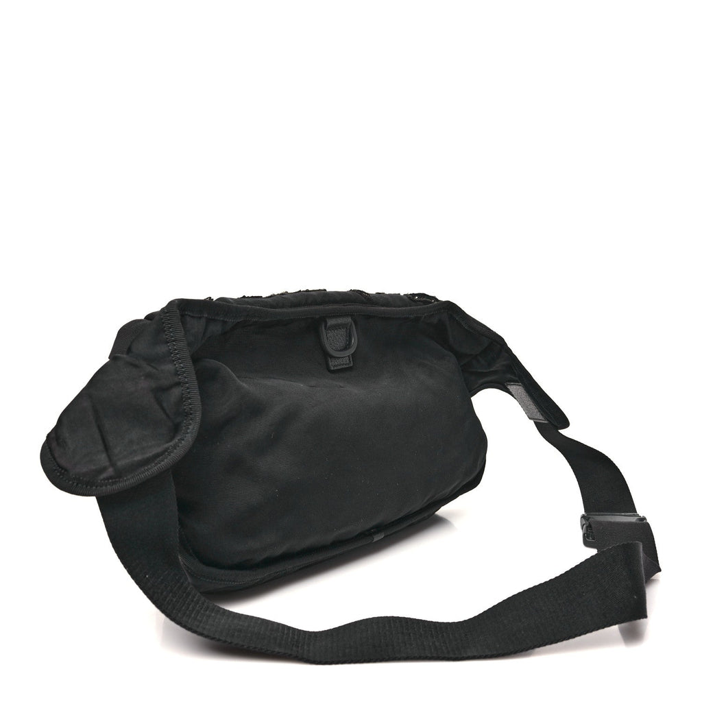 Gucci Nylon Retro Patch Convertible Belt Bag Black