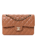 Chanel Lambskin Quilted Small Double Flap Brown